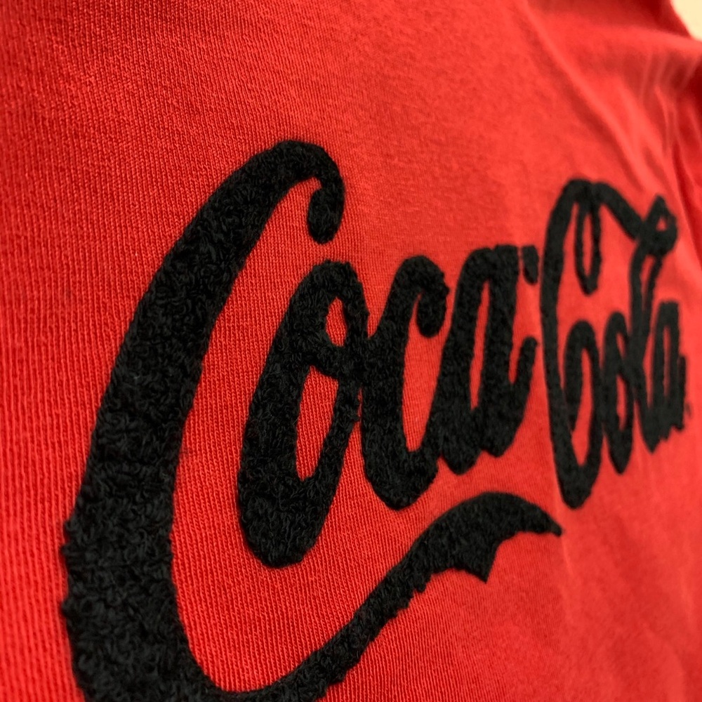🔺▪️ Coca-Cola Chenille Logo Hooded Sweatshirt (S) - Picture 4 of 7